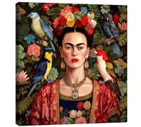 Posterlounge Frida Kahlo with Exotic Birds Lienzo