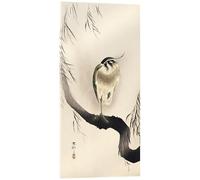 Posterlounge Heron on a weeping willow Cuadro de metacrilato de Ohara Koson 50 x 100 cm Beige Cuadros Decoración para la pared
