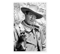 Posterlounge John Wayne Póster 14 x 21 cm Blanco y negro Cuadros Decoración para la pared