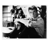 Posterlounge Johnny Hallyday Póster 18 x 13 cm Blanco y negro Cuadros Decoración para la pared
