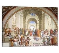 Posterlounge La escuela de Atenas Lienzo de Raffael 40 x 30 cm Beige Cuadros Decoración para la pared