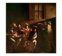 Posterlounge La vocación de San Mateo Póster de Michelangelo Merisi (Caravaggio) 20 x 20 cm Marrón Cuadros Decoración para la pared