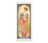 Posterlounge Las cuatro estaciones - El Verano Póster de Alfons Mucha 40 x 100 cm Cuadros Decoración para la pared