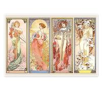 Posterlounge Las cuatro estaciones Póster de Alfons Mucha 30 x 20 cm Colorido Cuadros Decoración para la pared