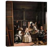 Posterlounge Las meninas Lienzo de Diego Rodriguez de Silva y Velázquez 30 x 30 cm Marrón Cuadros Decoración para la pared