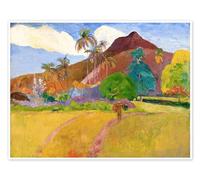 Posterlounge Las montañas de Tahití Póster de Paul Gauguin 70 x 50 cm Naranja Cuadros Decoración para la pared