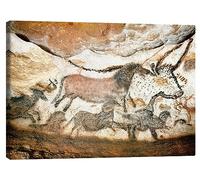 Posterlounge Lascaux cave, Aurochs and horses Lienzo 40 x 30 cm Marrón Cuadros Decoración para la pared