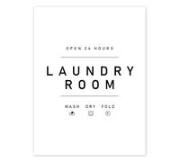 Posterlounge Laundry Room Póster de Finlay and Noa 13 x 18 cm Blanco y negro Cuadros Decoración para la pared