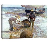 Posterlounge Los pescadores valencianos Lienzo de Joaquín Sorolla y Bastida 40 x 30 cm Cuadros Decoración para la pared