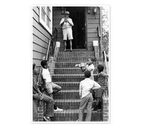 Posterlounge Louis Armstrong en Nueva York Póster 60 x 90 cm Blanco y negro Cuadros Decoración para la pared