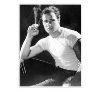 Posterlounge Marlon Brando Póster 100 x 130 cm Blanco y negro Cuadros Decoración para la pared