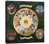 Posterlounge Mesa de los Pecados Capitales Lienzo de Hieronymus Bosch 50 x 50 cm Verde Cuadros Decoración para la pared