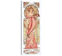 Posterlounge Moet & Chandon, White Star Lienzo de Alfons Mucha 30 x 70 cm Cuadros Decoración para la pared