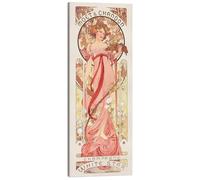 Posterlounge Moet & Chandon, White Star, rose Lienzo de Alfons Mucha 30 x 70 cm Rosa caramelo Cuadros Decoración para la pared