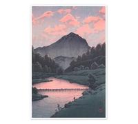 Posterlounge Mount Kamaga, Hida, 1933 Póster de Kawase Hasui 40 x 60 cm Rosado Cuadros Decoración para la pared