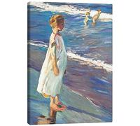 Posterlounge Niña Lienzo de Joaquín Sorolla y Bastida 30 x 40 cm Azul Cuadros Decoración para la pared