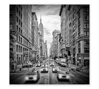 Posterlounge NYC 5th Avenue Traffic II Póster | 60 x 60 cm de Melanie Viola Blanco y negro Cuadros Decoración para la pared