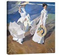 Posterlounge Paseo a orillas del mar, 1909 Lienzo de Joaquín Sorolla y Bastida 30 x 30 cm Azul Cuadros Decoración para la pared