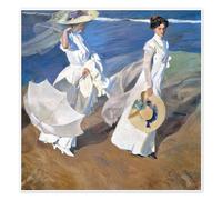 Posterlounge Paseo a orillas del mar, 1909 Póster de Joaquín Sorolla y Bastida 30 x 30 cm Azul Cuadros Decoración para la pared