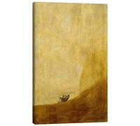 Posterlounge Perro semihundido Lienzo de Francisco José de Goya 70 x 100 cm Marrón Cuadros Decoración para la pared