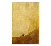 Posterlounge Perro semihundido Póster de Francisco José de Goya 40 x 60 cm Marrón Cuadros Decoración para la pared