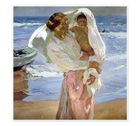 Posterlounge Saliendo del baño Póster de Joaquín Sorolla y Bastida 30 x 30 cm Cuadros Decoración para la pared