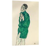 Posterlounge Self-Portrait in Green Shirt with Eyes Closed Cuadro de metacrilato de Egon Schiele 70 x 100 cm Beige Cuadros Decoración para la pared
