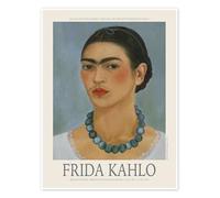 Posterlounge Self-Portrait with Necklace, 1933 II Póster de Frida Kahlo 13 x 18 cm Azul Cuadros Decoración para la pared