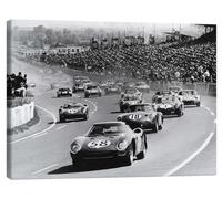 Posterlounge Start of the Le Mans 24 Hours, France, 1964 Lienzo 90 x 70 cm Blanco y negro Cuadros Decoración para la pared