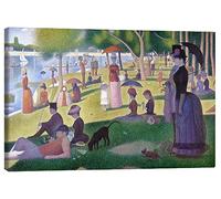 Posterlounge Tarde de domingo en la isla de la Grande Jatte Lienzo de Georges Seurat 90 x 60 cm Verde Cuadros Decoración para la pared