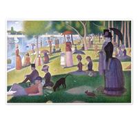 Posterlounge Tarde de domingo en la isla de la Grande Jatte Póster de Georges Seurat 60 x 40 cm Verde Cuadros Decoración para la pared