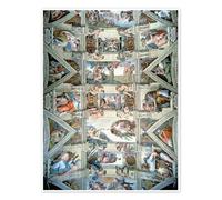 Posterlounge Techo de la capilla sixtina y luneta Póster de Michelangelo 50 x 70 cm Cuadros Decoración para la pared