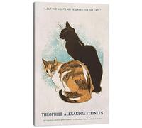 Posterlounge The Nights are Reserved for the Cats Lienzo de Théophile-Alexandre Steinlen 70 x 100 cm Beige Cuadros Decoración para la pared