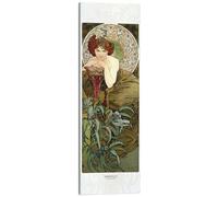 Posterlounge The Precious Stones - Emerald Lienzo | 40 x 120 cm de Alfons Mucha Cuadros Decoración para la pared