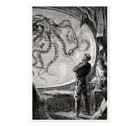 Posterlounge Veinte mil leguas de viaje submarino I Póster de Edouard Riou 40 x 60 cm Blanco y negro Cuadros Decoración para la pared