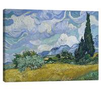 Posterlounge Wheat Field with Cypresses,1889 Lienzo de Vincent van Gogh 70 x 50 cm Verde Cuadros Decoración para la pared