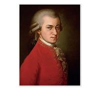 Posterlounge Wolfgang Amadeus Mozart, 1819 Póster de Barbara Krafft 30 x 40 cm Rojo Cuadros Decoración para la pared