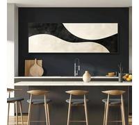 Pósters con estampado de pintura Yin Yang, arte abstracto minimalista, formas modernas sobre lienzo, decoración de pared (60x180cm)