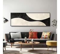 Pósters con estampado de pintura Yin Yang, arte abstracto minimalista, lienzo moderno con formas geométricas, decoración de pared (10x30cm/sin marco)