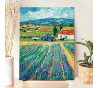 Pósters de campos verdes, láminas abstractas de paisajes rurales, lienzos decorativos para pared, sala de estar (70x100cm/marco interno).