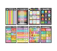 Pósters Educativos Para Kindergarten | Material Didáctico para Educación Temprana,Carteles De Aprendizaje 15 Piezas Para Padres De Educación En Casa, Niños, Educadores Especiales Y Centros De Recursos