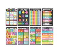 Pósters Educativos Preescolar | Carteles Plastificados Preescolar | Carteles De Aprendizaje 15 Piezas Para Padres De Educación En Casa, Niños, Educadores Especiales Y Centros De Recursos