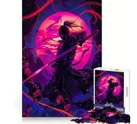 Pósters Ninja Neon Rompecabezas de 1000 Piezas para Adolescentes Juguete de lógica de Tren para aliviar el estrés Corte Suave Regalo Memorable (38x26cm)
