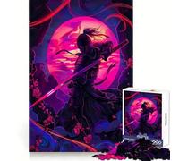 Pósters Ninja Neon Rompecabezas de 1000 Piezas para Adolescentes Mejora la Memoria Fácil Ocio Corte Firme Decoración de Pared Arte (50x75cm)