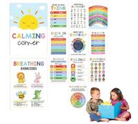 Pósters Para El Rincón De La Calma, 12 Piezas Tabla De Emociones Y Póster De Sentimientos, Materiales Para El Rincón De La Calma Para Niños, Decoraciones De Pared Para La Salud Mental Para E l Aula