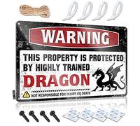 Posters Prints Saloon Southern Letters Warning This Property Is Protected By A Highly Trained Dragon - Arte fácil de colgar (20 x 30 cm)