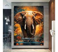 Pósters y láminas de elefantes del bosque, arte de animales salvajes, lienzos decorativos para la pared del salón (70x100cm/sin marco).