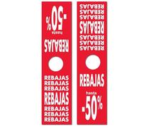 Postersstore 30792 Kit 2 Pósters Rebajas 50% L40 H168 cm con Agujero para Maniquí Papel 170g. Calidad de serigrafía de tintas Brillantes