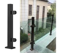 Postes cuadrados de metal para plataformas al aire libre y escaleras, sistema de valla de piscina con herrajes para límites de propiedad seguros y elegantes