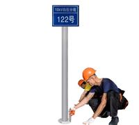 Postes de acero con revestimiento de zinc para señales de tráfico - 100 cm, 150 cm, 180 cm, 200 cm, 240 cm de altura, ideal para patios, parques y señalización de tráfico (diámetro 2 pulgadas/5 cm)
